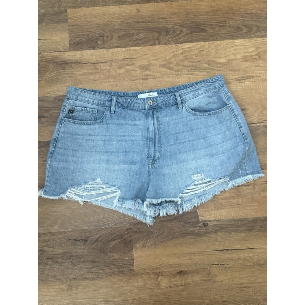 KanCan Cutoff Shorts Relaxed Fit Distressed Denim 3X Plus Size Women’s